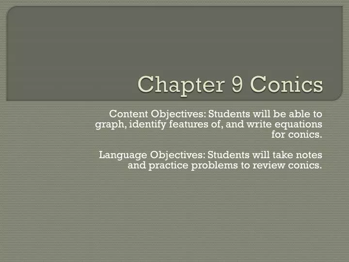 chapter 9 conics