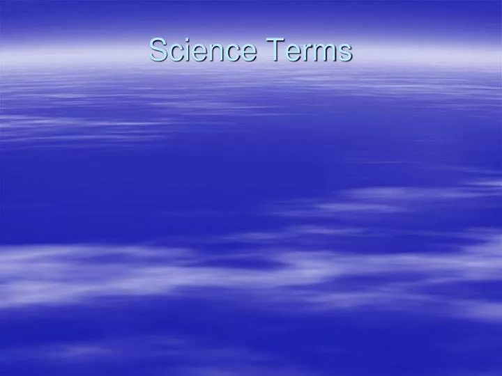 science terms