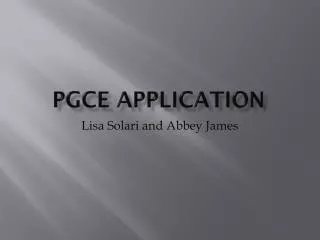 PGCE Application