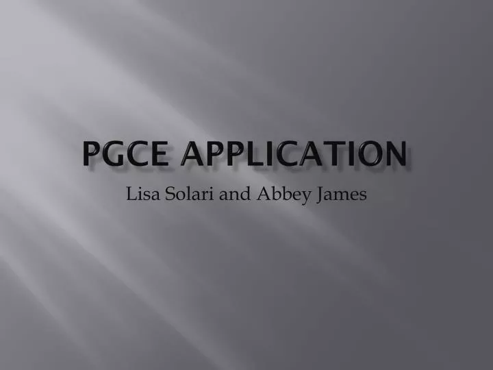 pgce application