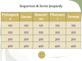 Sequences &amp; Series Jeopardy