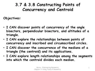 3.7 &amp; 3.8 Constructing Points of Concurrency and Centroid