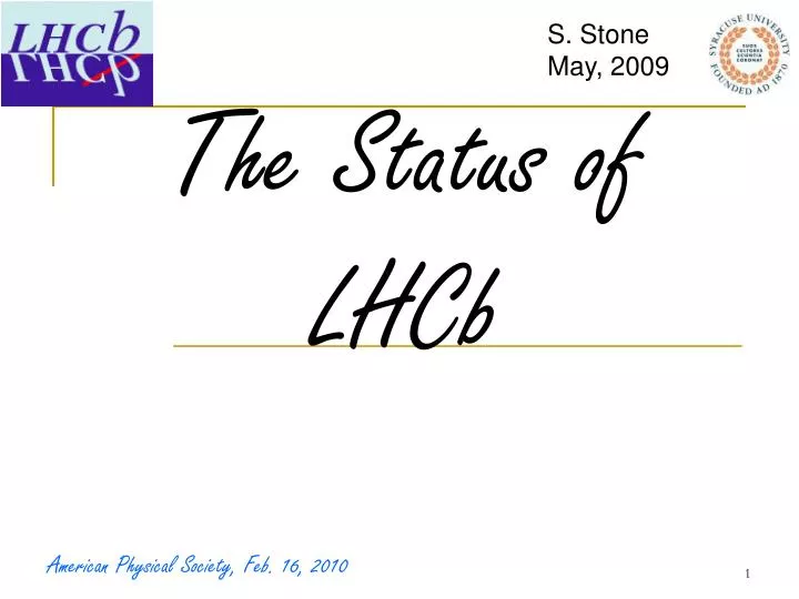 the status of lhcb