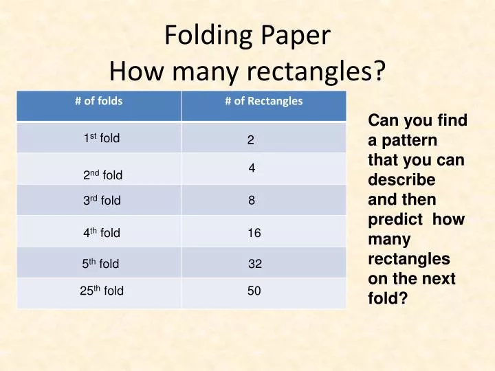 folding paper how many rectangles