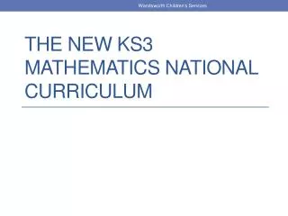 The new KS3 MATHEMATICS National Curriculum