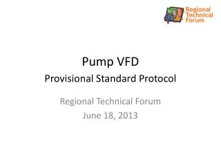 Pump VFD Provisional Standard Protocol