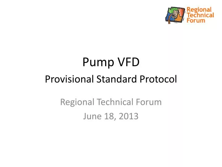 pump vfd provisional standard protocol