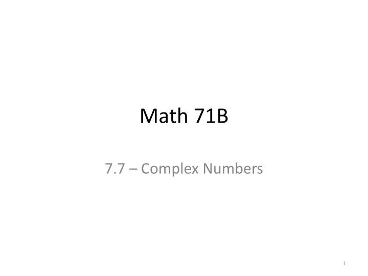 math 71b