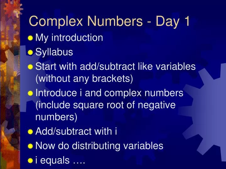 complex numbers day 1