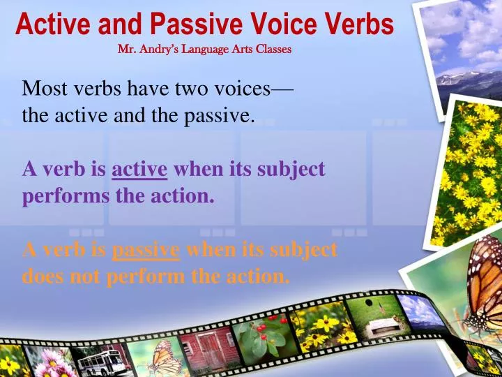 active and passive voice verbs mr andry s language arts classes