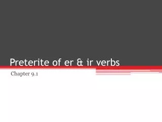 preterite of er ir verbs