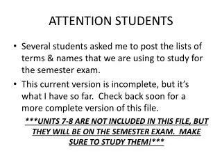 attention students