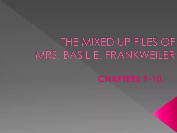 the mixed up files of mrs basil e frankweiler