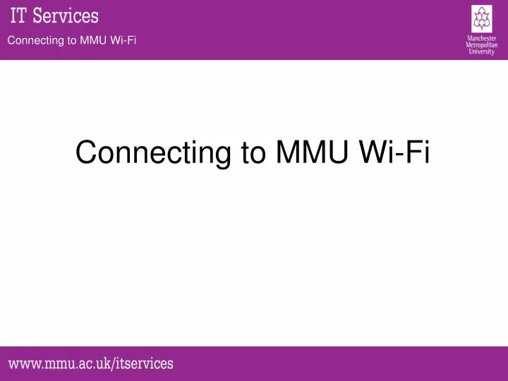 connecting to mmu wi fi