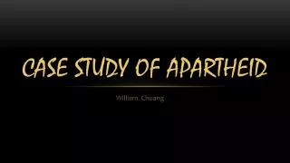 Case Study Of Apartheid