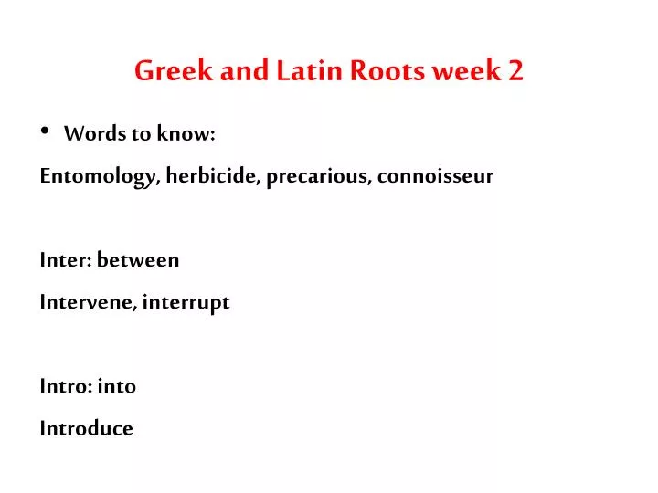 greek and latin roots week 2