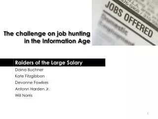 The challenge on job hunting in the Information Age