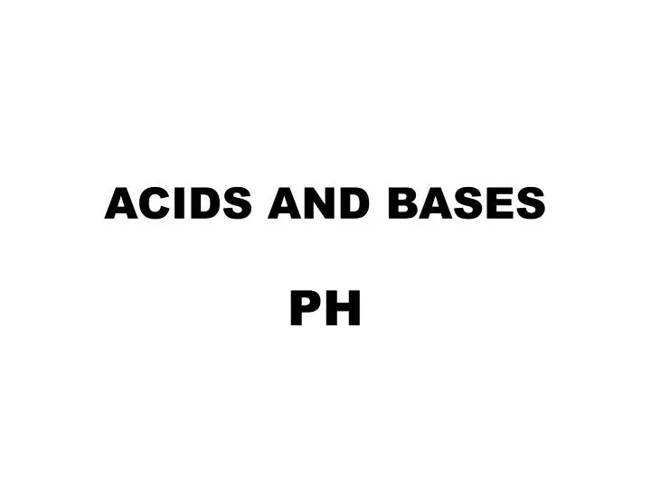 acids and bases