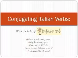 Conjugating Italian Verbs: