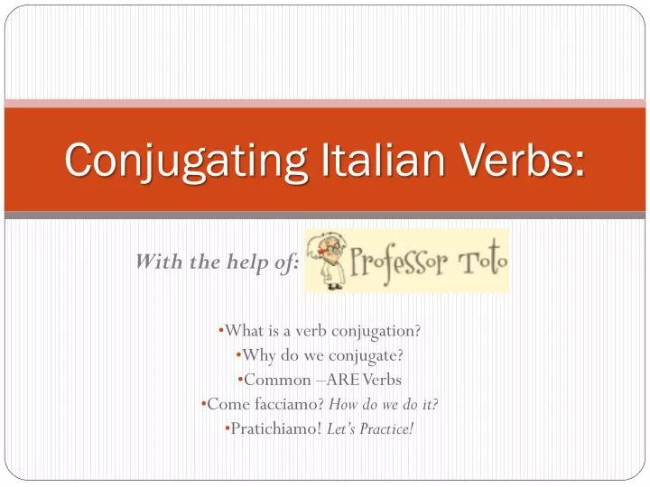 conjugating italian verbs