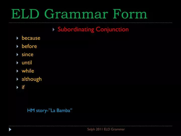 eld grammar form