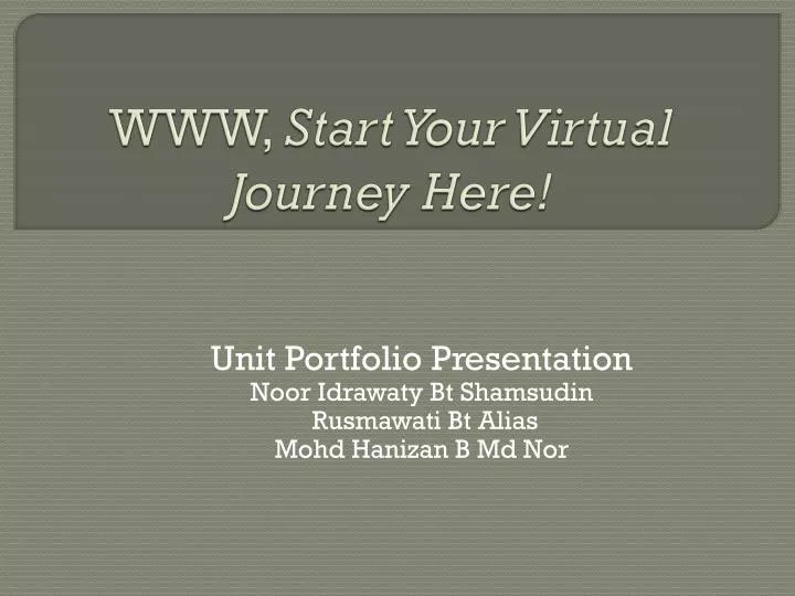 www start your virtual journey here