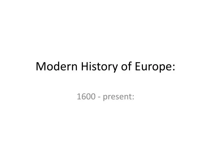 modern history of europe