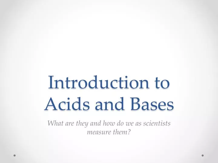 introduction to acids and bases