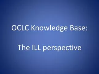 OCLC Knowledge Base: