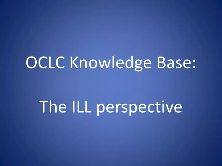 oclc knowledge base