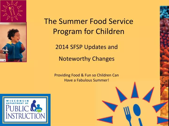 the summer food service program for children