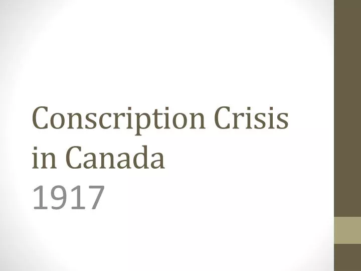 conscription crisis in canada