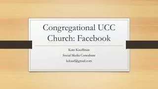 Congregational UCC Church: Facebook