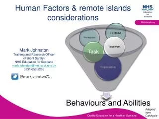Human Factors &amp; remote islands considerations