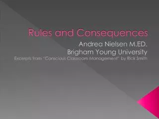 Rules and Consequences