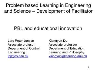 PBL and educational innovation