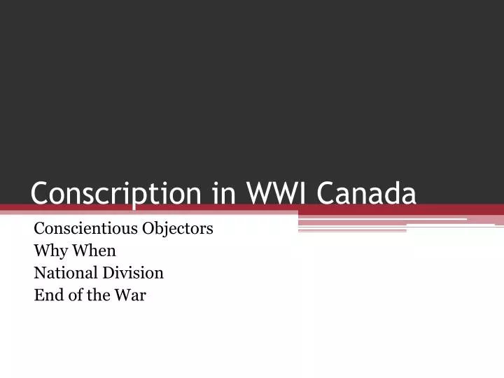 conscription in wwi canada