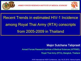 Major Sutchana Tabprasit Armed Forces Research Institute of Medical Sciences (AFRIMS),