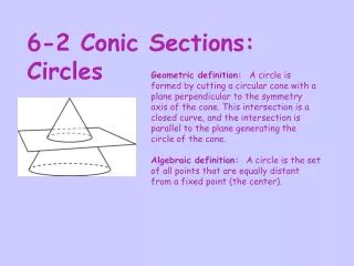 6-2 Conic Sections: Circles