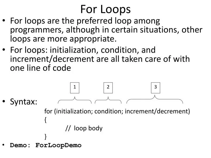 for loops