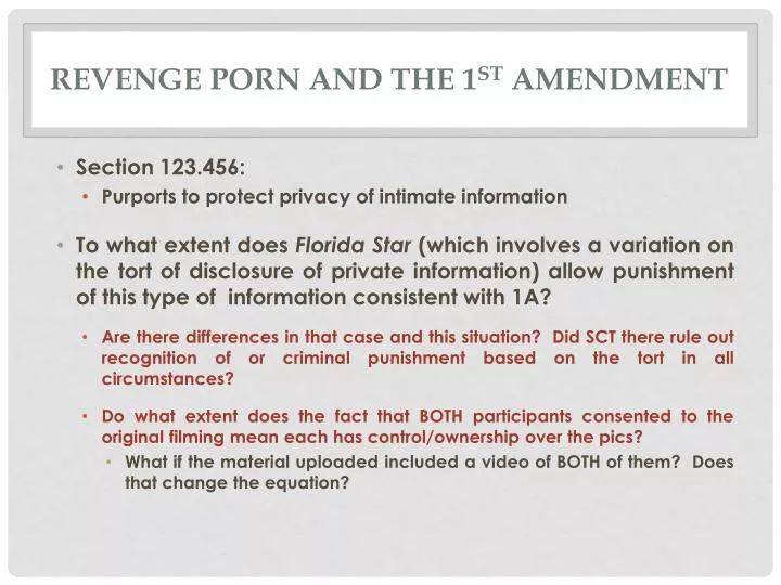 revenge porn and the 1 st amendment