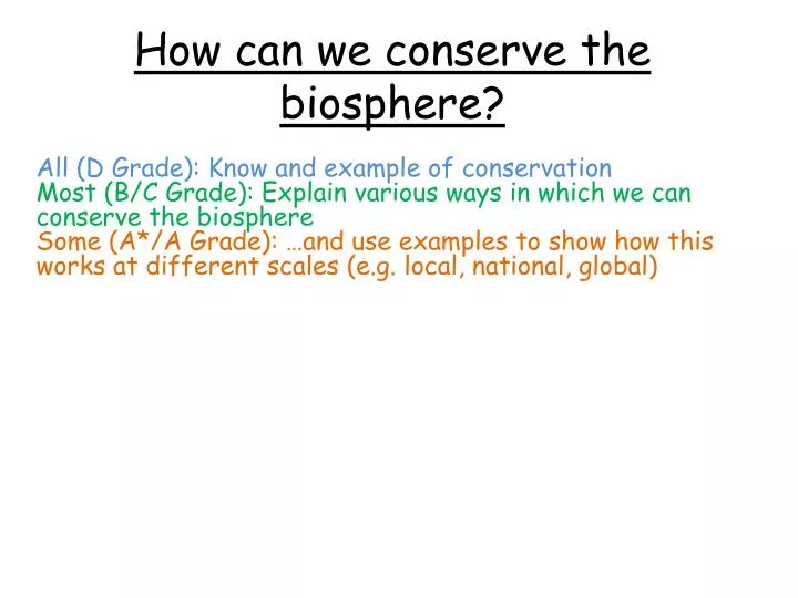 how can we conserve the biosphere