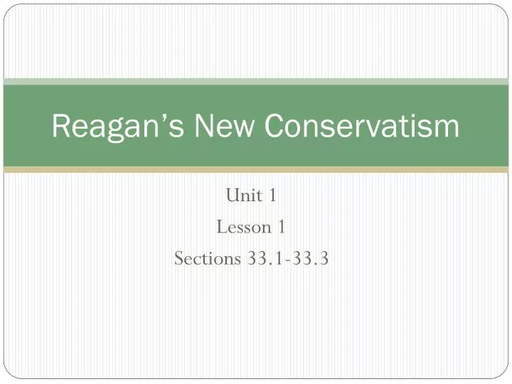 reagan s new conservatism