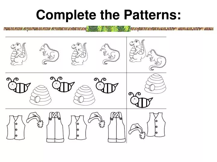complete the patterns