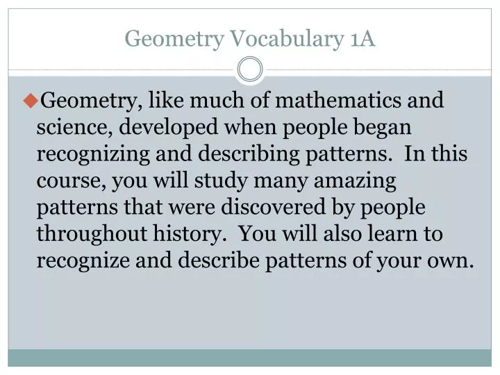 geometry vocabulary 1a