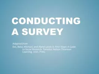 Conducting a survey