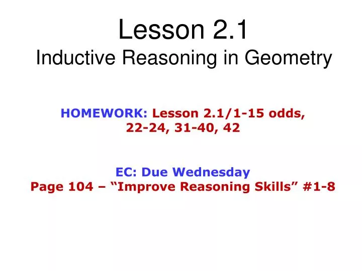lesson 2 1 inductive reasoning in geometry