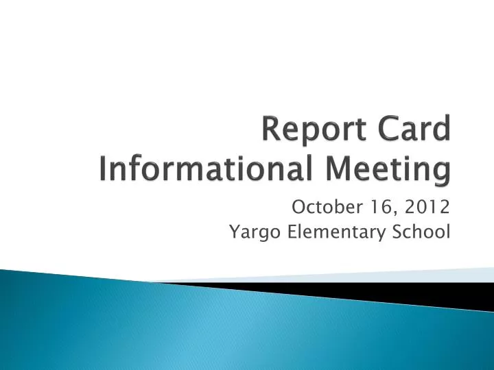 report card informational meeting