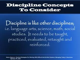 Discipline Concepts To Consider