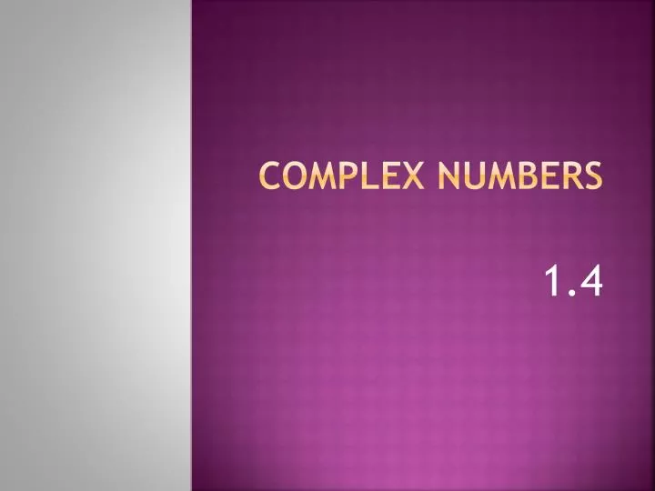 complex numbers